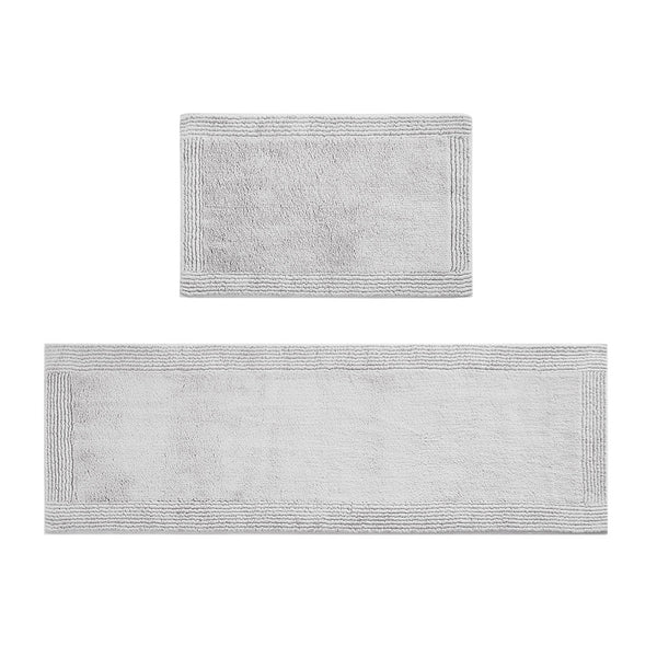 English Elm 100% Cotton Tufted 3000GSM Reversible Bath Rug Grey 24x72" - Plush OEKO-TEX Luxury, Machine Washable, Heavyweight B03599304