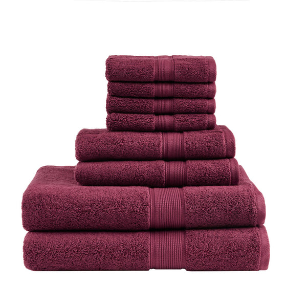 English Elm 100% Madison Park Signature 800GSM Cotton 8PC Antimicrobial Towel Set – Plush, OEKO‑TEX, Odor‑Resistant B03599357