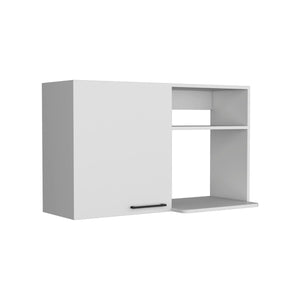 English Elm Napoles Wall Cabinet offering sleek particle board construction, modern storage solution for kitchens and bathrooms White 28.35 L x 28.35 W x 5.51 H B070102691