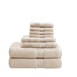 English Elm 100% Cotton 8PC Antimicrobial Towel Set — Madison Park Signature 800GSM Luxury, Ultra Absorbent, OEKO-TEX Natural 14.17 L x 10.63 W x 8.27 H B03599311