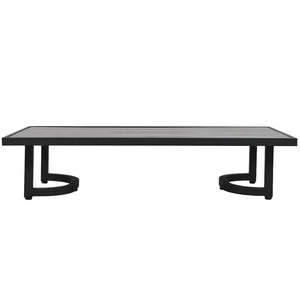 English Elm U_style 5 Seat Outdoor Sofa Set Powder Coated Steel Acacia Wood Table Garden Patio Light Gray WY000333AAE