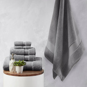 English Elm 1000gsm Madison Park Signature Splendor 100% Cotton 6-Piece Towel Set — Oversized Spa Towels, OEKO-TEX Certified Luxury B03599356