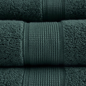 English Elm 100% Cotton Madison Park Signature 800GSM 8-Piece Towel Set - Luxurious, Ultra Absorbent, Antimicrobial Protection Dark Green 14.17 L x 10.63 W x 8.27 H B03599333