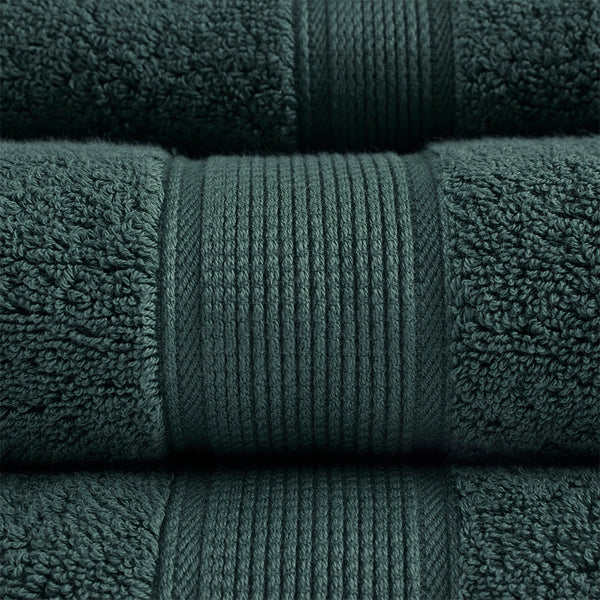 English Elm 100% Cotton Madison Park Signature 800GSM 8-Piece Towel Set - Luxurious, Ultra Absorbent, Antimicrobial Protection Dark Green 14.17 L x 10.63 W x 8.27 H B03599333