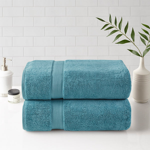 English Elm 100% Cotton Madison Park Signature 800GSM 2PC Bath Sheet Set – Ultra-Absorbent, Antimicrobial SILVADUR™ Luxury Aqua 17.72 L x 12.2 W x 5.12 H B03599351