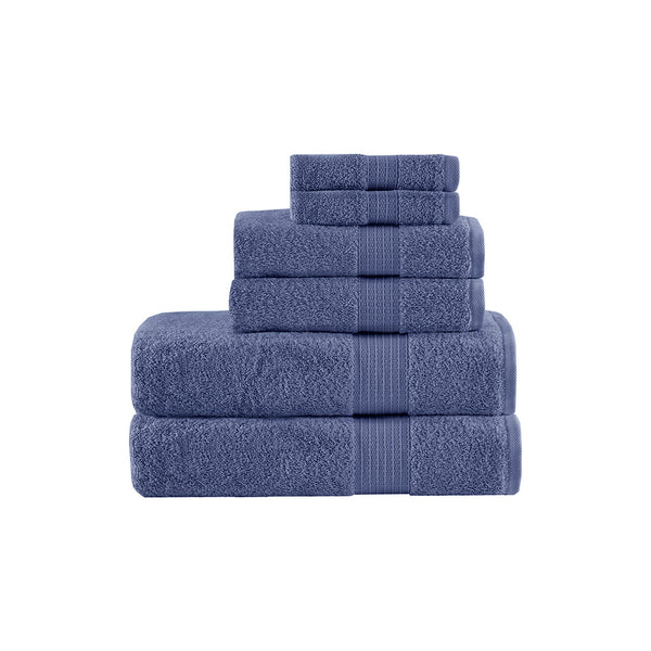 English Elm 6 Organic Cotton Towel Set – 650gsm GOTS & OEKO‑TEX Certified, Ultra Soft, Fast‑Drying Bath Towels for Spa Comfort Navy 14.17 L x 10.63 W x 6.69 H B03598774
