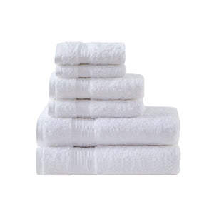 English Elm 100% Egyptian Cotton 6 Piece Towel Set – Luxor 650gsm Plush, OEKO-TEX Made in Green, Ultra-Soft Spa Quality White 13.25 L x 10.5 W x 7.25 H B03599335