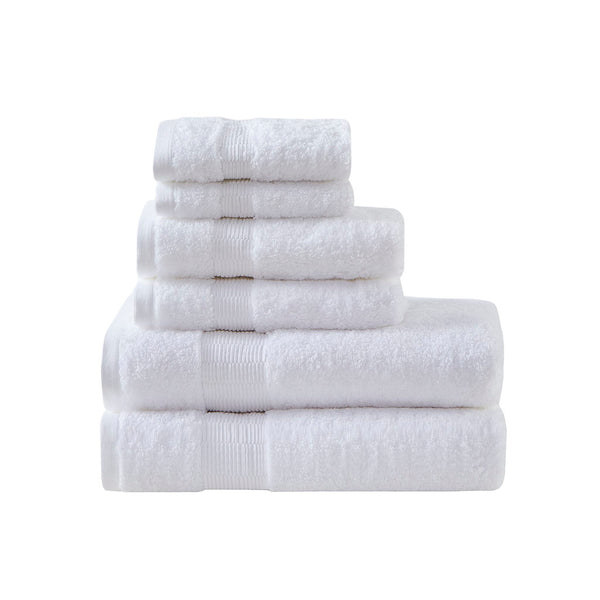 English Elm 100% Egyptian Cotton 6 Piece Towel Set – Luxor 650gsm Plush, OEKO-TEX Made in Green, Ultra-Soft Spa Quality White 13.25 L x 10.5 W x 7.25 H B03599335