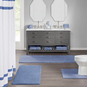 English Elm Bath Rug High Pile Tufted Polyester Mat with Quick Dry Non-skid Backing Oeko-tex B03599307