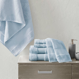 English Elm Cotton Madison Park Turkish 6-Piece Bath Towel Set — Oversized 600gsm Plush Towels, Oeko-Tex Certified Spa Luxury Light Blue 14.96 L x 10.63 W x 9 H B03599349