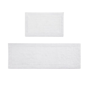 English Elm 100% Cotton Tufted Bath Runner Rug Heavyweight Reversible Spa Grade Plush Pile White B03599296