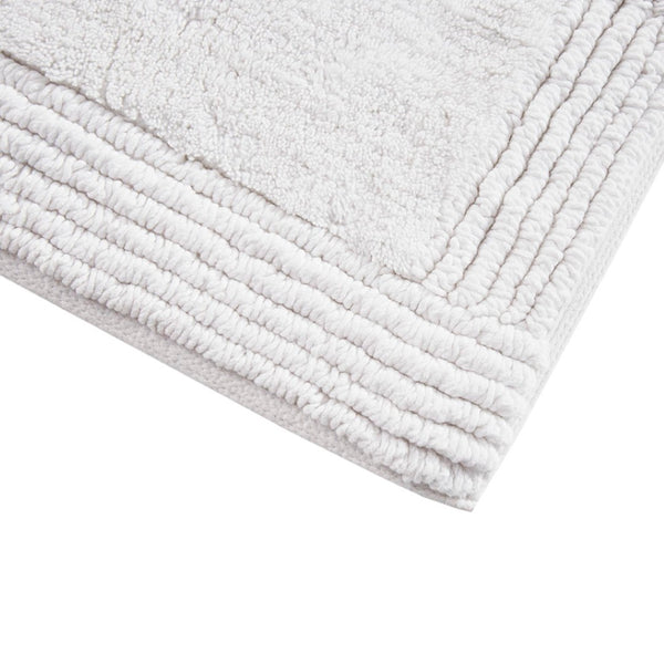 English Elm 100% Cotton Tufted Bath Runner Rug Heavyweight Reversible Spa Grade Plush Pile White B03599296