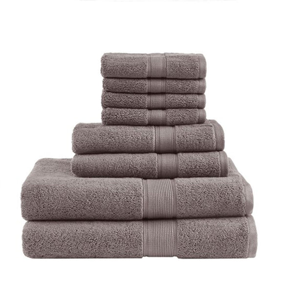 English Elm 100% Cotton 8PC Antimicrobial Towel Set — Madison Park Signature 800GSM Luxury, Ultra Absorbent, OEKO-TEX Brown 14.17 L x 10.63 W x 8.27 H B03599317