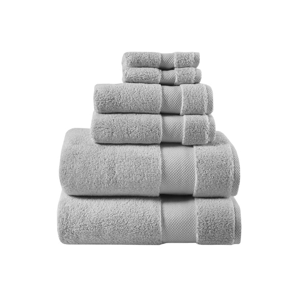 English Elm 1000gsm Madison Park Signature Splendor 6-Piece 100% Cotton Towel Set – Ultra Plush, Absorbent, Spa Quality Grey 15.25 L x 11 W x 11.25 H B03599344