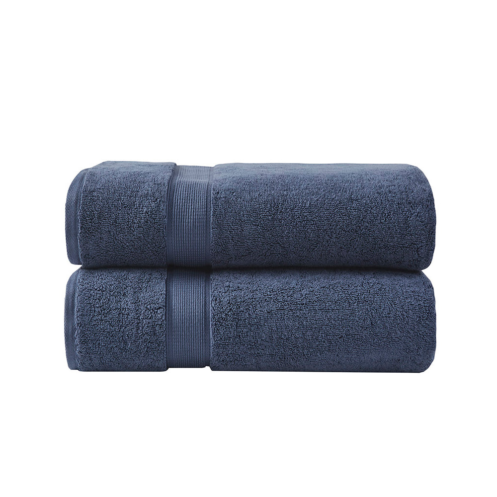 English Elm 100% Cotton Madison Park Signature 800GSM 2PC Bath Sheet Set – Ultra-Absorbent, Antimicrobial SILVADUR™ Luxury Dark Blue 17.72 L x 12.2 W x 5.12 H B03599350