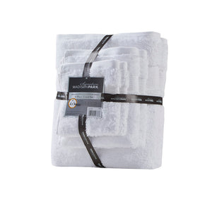 English Elm 100% Egyptian Cotton 6 Piece Towel Set – Luxor 650gsm Plush, OEKO-TEX Made in Green, Ultra-Soft Spa Quality White 13.25 L x 10.5 W x 7.25 H B03599335