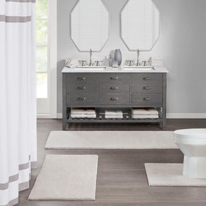 English Elm 100% Cotton Tufted Bath Runner Rug Heavyweight Reversible Spa Grade Plush Pile B03599293