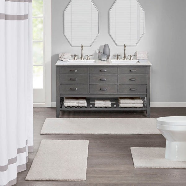 English Elm 100% Cotton Tufted Bath Runner Rug Heavyweight Reversible Spa Grade Plush Pile B03599293