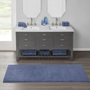 English Elm Bath Rug High Pile Tufted Polyester Mat with Quick Dry Non-skid Backing Oeko-tex B03599307