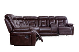 English Elm Sectional Sofa With Manual Reclining Brown