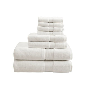 English Elm 100% Cotton 8PC Antimicrobial Towel Set — Madison Park Signature 800GSM Luxury, Ultra Absorbent, OEKO-TEX Cream 14.17 L x 10.63 W x 8.27 H B03599310