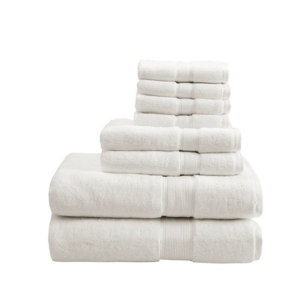 English Elm 100% Cotton 8PC Antimicrobial Towel Set — Madison Park Signature 800GSM Luxury, Ultra Absorbent, OEKO-TEX Cream 14.17 L x 10.63 W x 8.27 H B03599310
