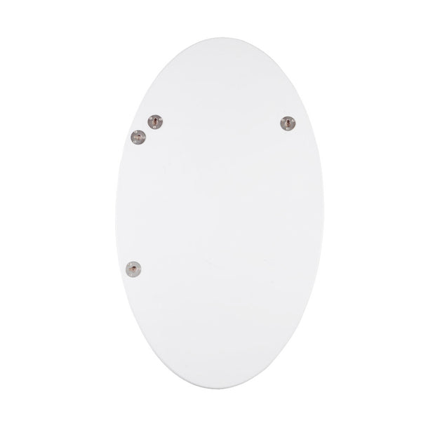 English Elm Frameless Oval Beveled Wall Mirror 25" HD Makeup Mirror White MDF Glass Minimalist Design W760P356153