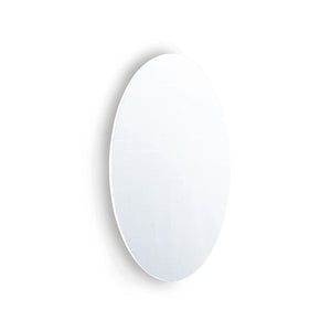 English Elm Frameless Oval Beveled Wall Mirror 25" HD Makeup Mirror White MDF Glass Minimalist Design W760P356153