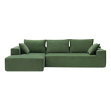 Hearth and Haven Wesley 2 Piece L Shaped Sectional Sofa with 2 Pillows, Green