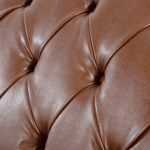 English Elm Tufted Pu Leather Armless Chaise with Birch Legs for Bedroom or Living Room W68041070