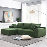Hearth and Haven Wesley 2 Piece L Shaped Sectional Sofa with 2 Pillows, Green