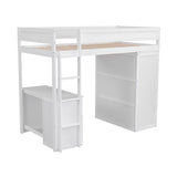 Hearth and Haven Wood Twin Size Loft Bed with Wardrobes and 2-Drawer Desk with Cabinet GX000332AAK
