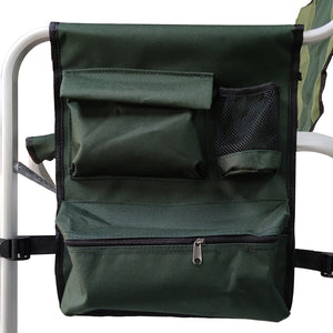 English Elm 2-piece Oversized Folding Directors Chairs with Side Table Padded Oxford Camping Seat Set W24172220