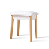 Hearth and Haven Sold Wood Vanity Table Stool, Dressing Stool For Makeup with Pu, White Finish W760102865