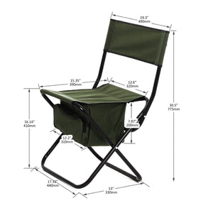 English Elm 4-piece Folding Portable Camping Chair Set with Oxford Cloth and Under-seat Storage Pocket W24172219