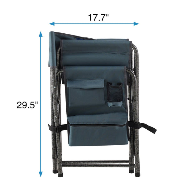 English Elm 2-piece Padded Directors Folding Chairs Steel Frame Oxford Cloth Outdoor Camping Set W24178768