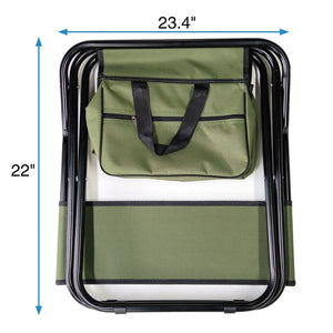English Elm 4-piece Folding Portable Camping Chair Set with Oxford Cloth and Under-seat Storage Pocket W24172219
