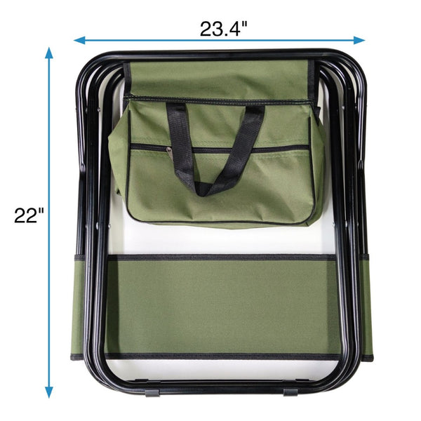 English Elm 4-piece Folding Portable Camping Chair Set with Oxford Cloth and Under-seat Storage Pocket W24172219