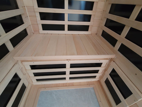English Elm One Person Hemlock Wood Far Infrared Sauna with Bluetooth Audio and Led Lighting W1149103144