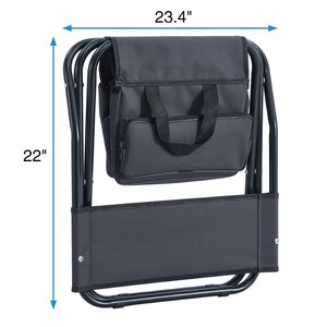 English Elm 4-piece Folding Camp Chair Set with Oxford Cloth Seat and Built-in Storage Pocket W24172222