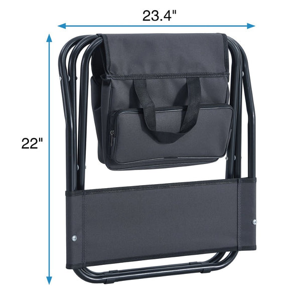 English Elm 4-piece Folding Camp Chair Set with Oxford Cloth Seat and Built-in Storage Pocket W24172222