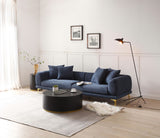 English Elm 108.3'' Modern Sofa Couch 4-Seater Fabric Sofa For Livingroom Office Blue