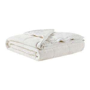 English Elm Reversible HeiQ Smart Temperature Plush-to-Microfiber Blanket, OEKO-TEX Certified, All-Season Comfort Ivory 18.11 L x 15.75 W x 5.91 H B03598506