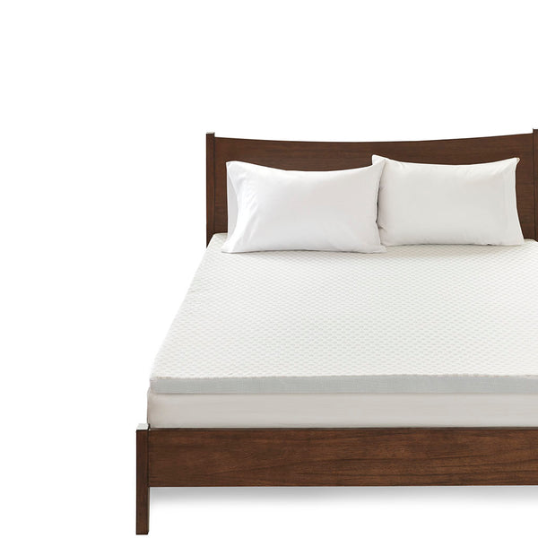 English Elm All Season Reversible Hypoallergenic Cooling Mattress Topper with Gel Memory Foam, Breathable Airflow Technology White 22.44 L x 9.84 W x 9.84 H B03595133