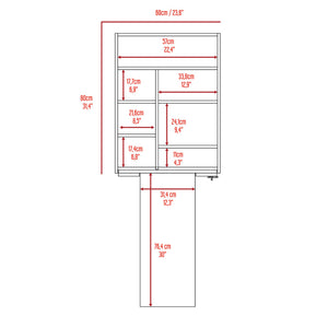 English Elm Canyon Light Gray 4-Door Pantry & Foldable Wall Table Kitchen Set — Space-Saving, Durable Storage Solution B062S00200
