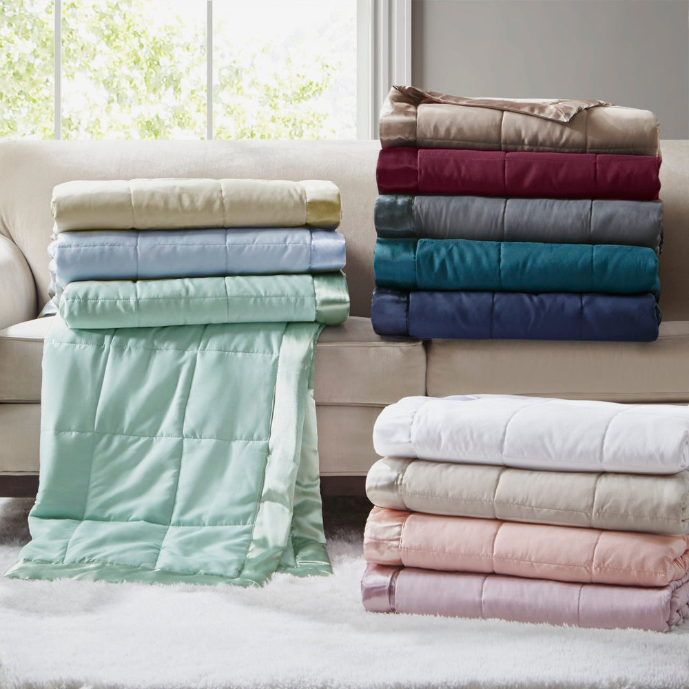 English Elm Lightweight Hypoallergenic Down Alternative Blanket Satin Trim Box Quilted King B03598472