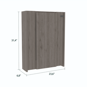 English Elm Wilmington Kitchen Island & Foldable Table Set in White‑Light Oak Finish, 10 Shelves for Stylish Storage B062S00198