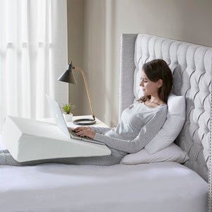 English Elm Wedge Memory Foam Bed Pillow 7" Gusset - OEKO-TEX, Washable Zip Cover, Pressure Relief Support B03595154