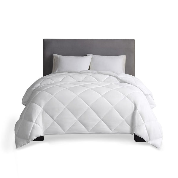 English Elm Cotton Down Alternative Comforter with 3M Thinsulate Featherless Insulation, 300TC Cotton Sateen Quilt White 22.05 L x 17.72 W x 7.87 H B03595045