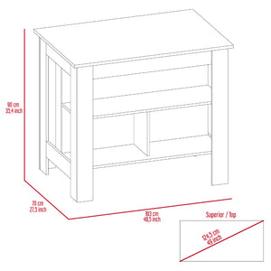 English Elm Newton Antibacterial 2-Piece Kitchen Set with Island & Pantry, 8 Shelves, Drawer, White/Gray Durable Prep Surface B062S00193